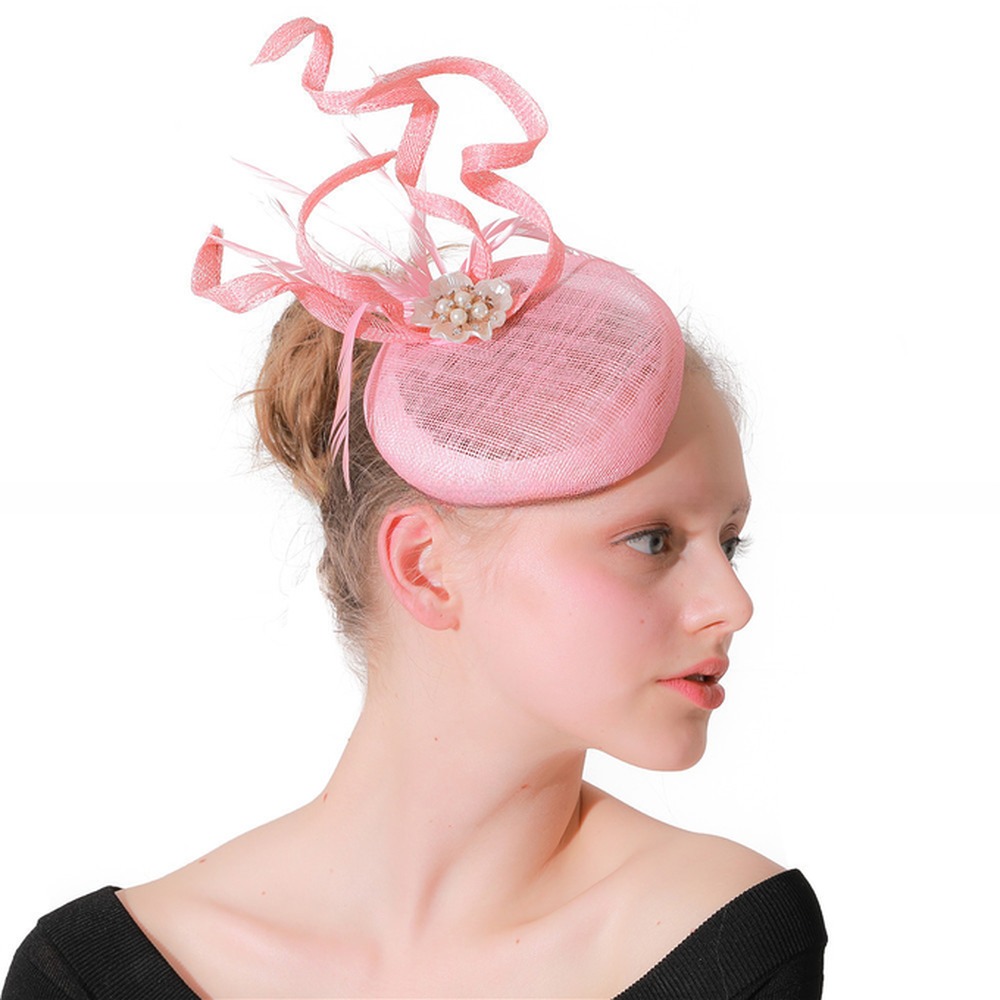 Sinamay Base and Chicken Feather Fascinator Hat with Headband Shipping DHL UPS FEDEX EMS TNT