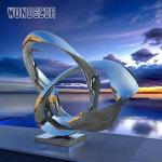 Modern Large Outdoor Metal Sculpture Stainless Steel Mirror Surrounding Circle