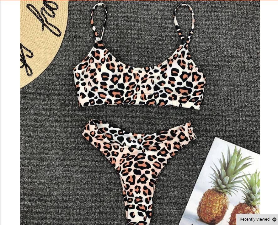 Sexy Leopard Bikinis 2018 Micro Bikini Push up Thong Bikini High Cut Swimsuit Women Mini Suit Women Swimsuit