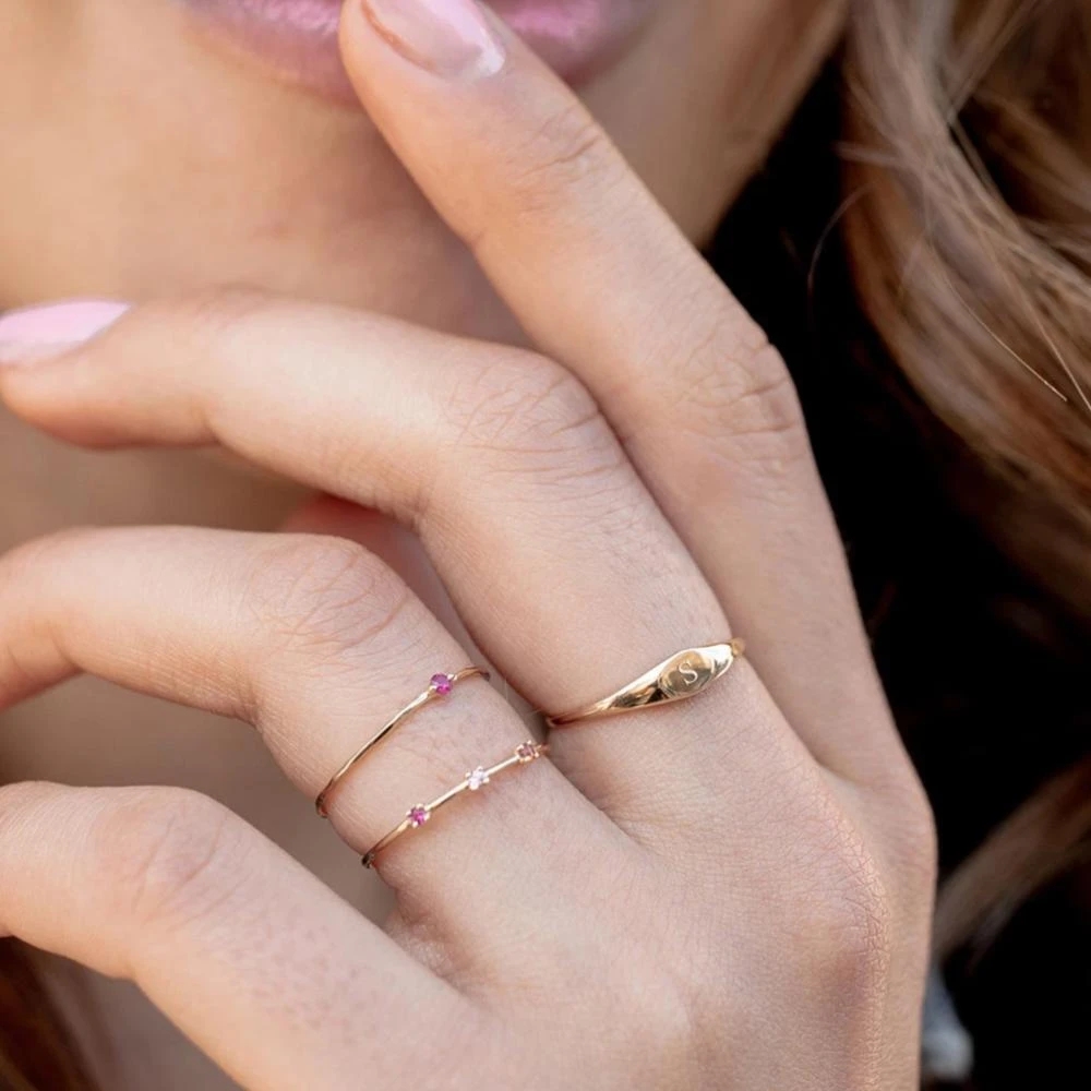 925 Sterling Silver 18K Gold Plated Band Rings Jewelry for Women Man Unisex Accessories