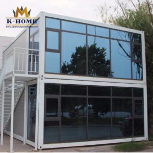 Quality Furnished 40ft Container Site Office Cabins Rock Wool Sandwich Panel wholesale
