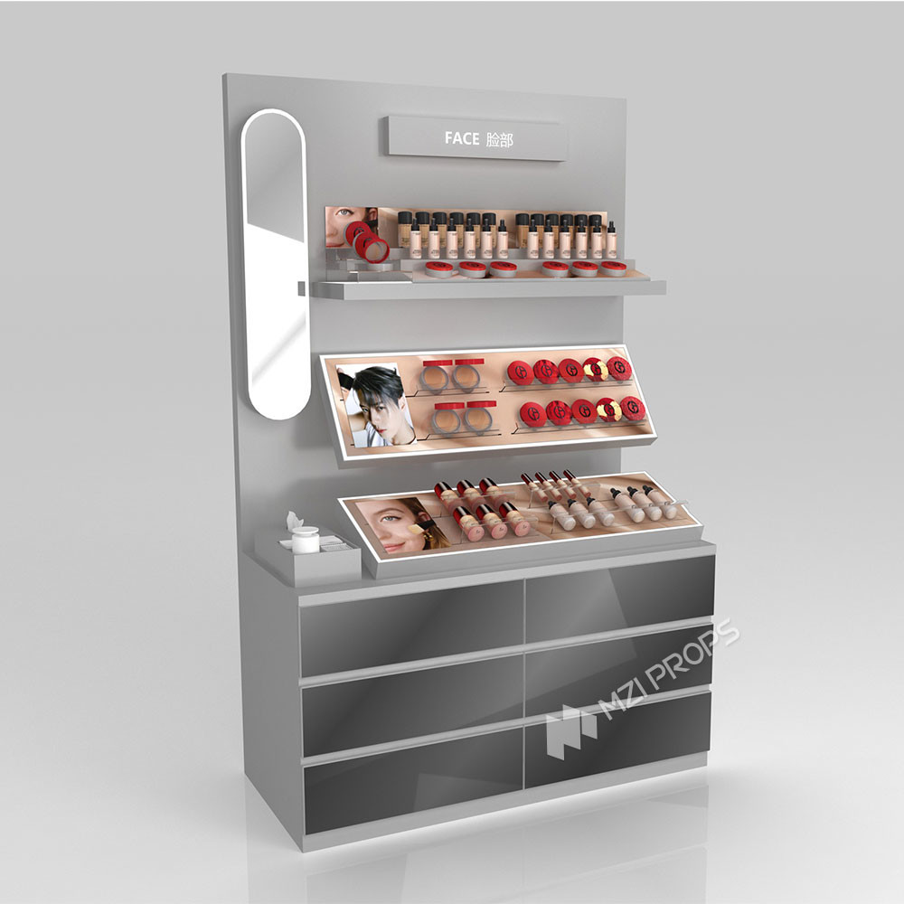 GDR04-CZ-B04 Beauty Display Rack with Adjustable Shelves and Luxury Brand Showcase for Cosmetics Store