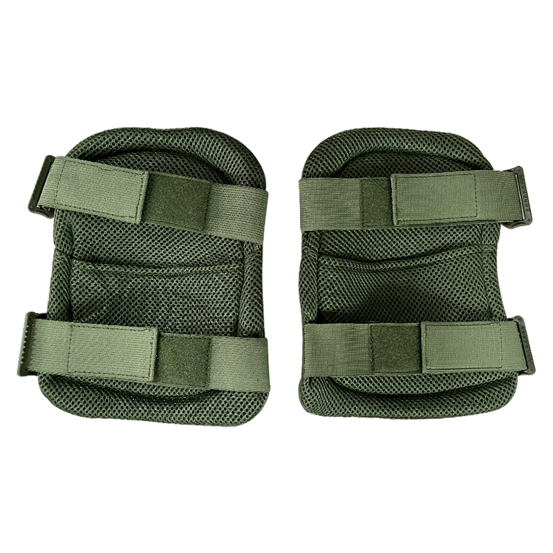 Regular 8 Holes Green Knee Elbow Pads Set Fall Protection Gear for Adults 100% Polyester