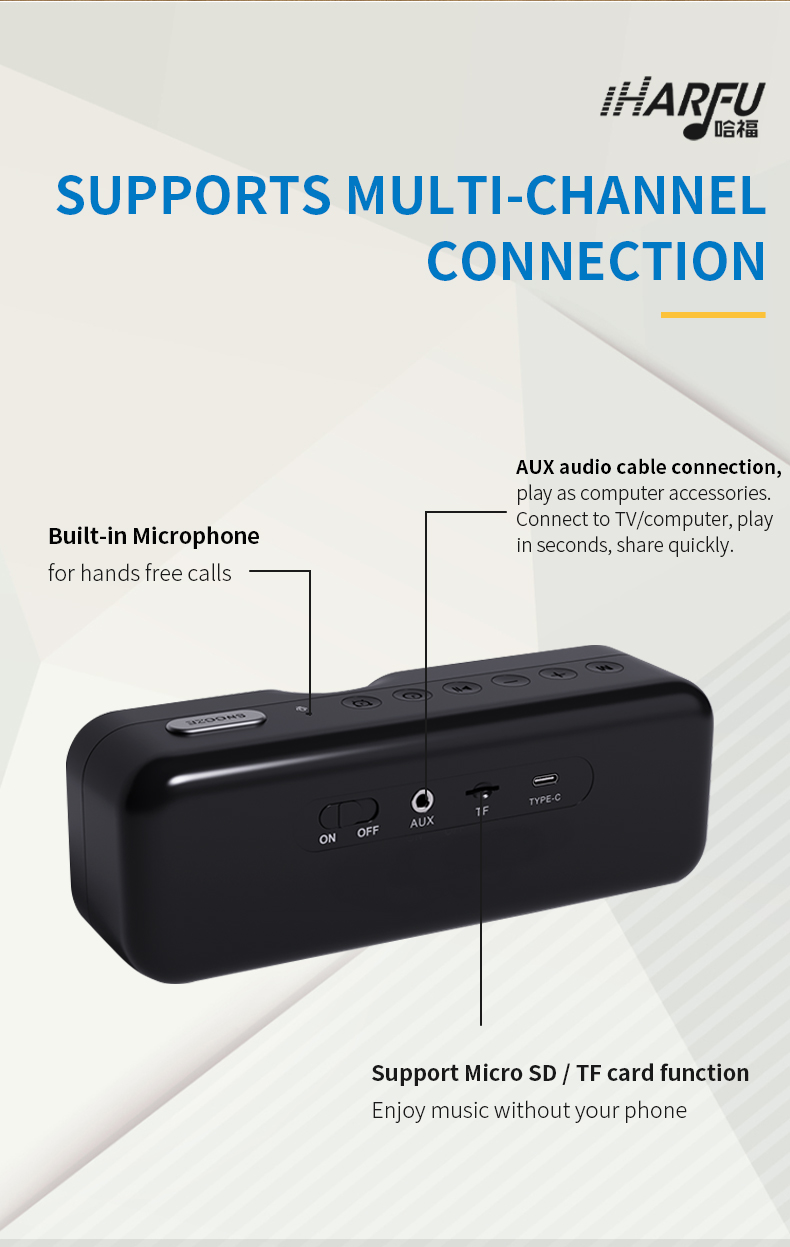 Bluetooth Communication Intelligent Voice Sound Desktop Speaker With Fabric And Clock