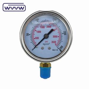 Quality Glycerine Pressure Gauge Manometer 100mm Bottom Pressure Meter For Oil And Gas wholesale