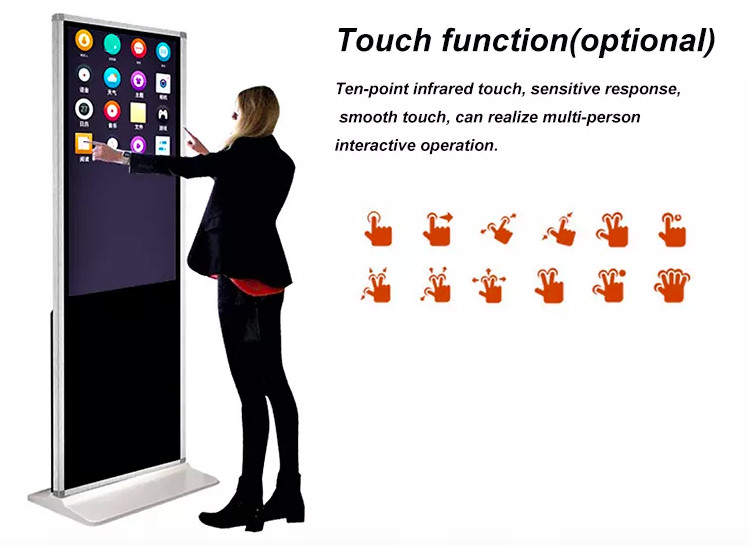 Vertical Interactive Digital Advertising Kiosk Display All In One 65 Inch