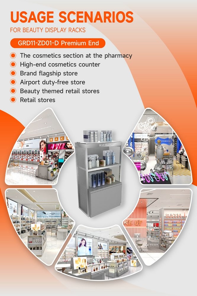 GDR11-ZD01-D Fashion Exhibition Display with LED Light Strips and Crystal Block for Retail Stores