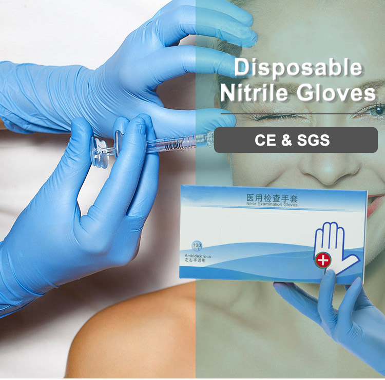 Multipurpose Anti Bacterial Surgical Medical Use Wash Examination Safety Disposable Nitrile Gloves for Hospital