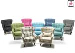 Nordic Style Cozy Armrest Single Sofa Chair Comfortable Wood Leg For Home /