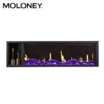 2500mm 3D Real Fire Effect Flush Mount Electric Fireplace Tempered Glass