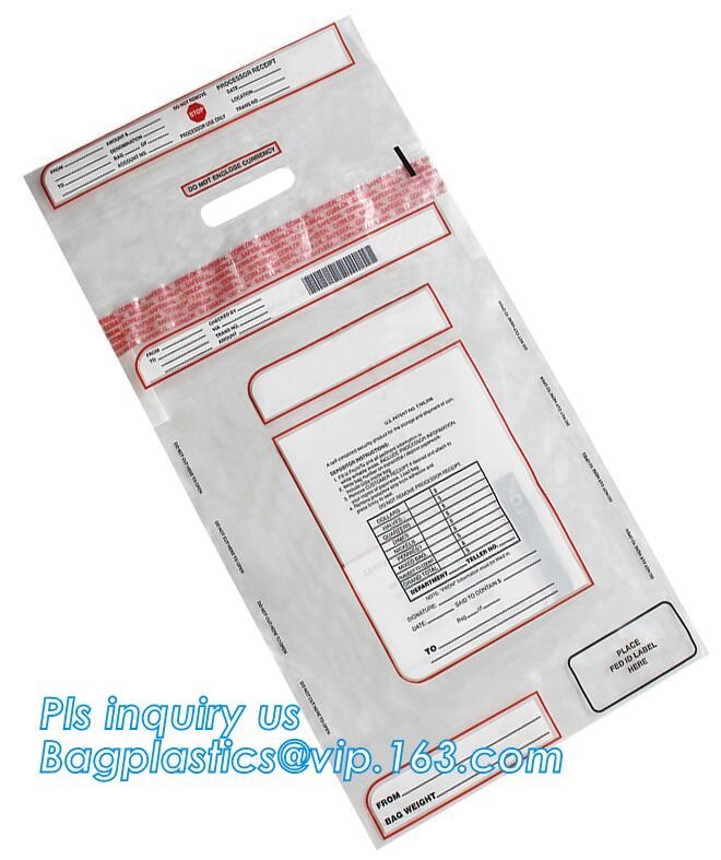 Opaque Tamper Evident Sealing Plastic Bank Money Steb Security Bag / Custom Self Adhesive Plastic Courier Bag, bagease