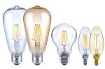 LED commercial A60 E27 8w glass bulb decorative clear vintge 100lm/w bright
