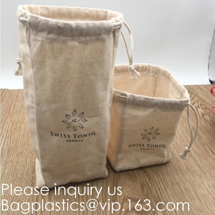 Natural Beige Thick Canvas Drawstring Pouches Produce Bags Muslin Bags Gift Bags Sacks Sachet Bags for Jewelry Candy Fav