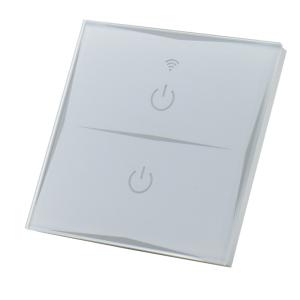 Quality European Standard 2 Gang Wifi Light Switch , Touch Smart Light Switch 86*86 Type wholesale