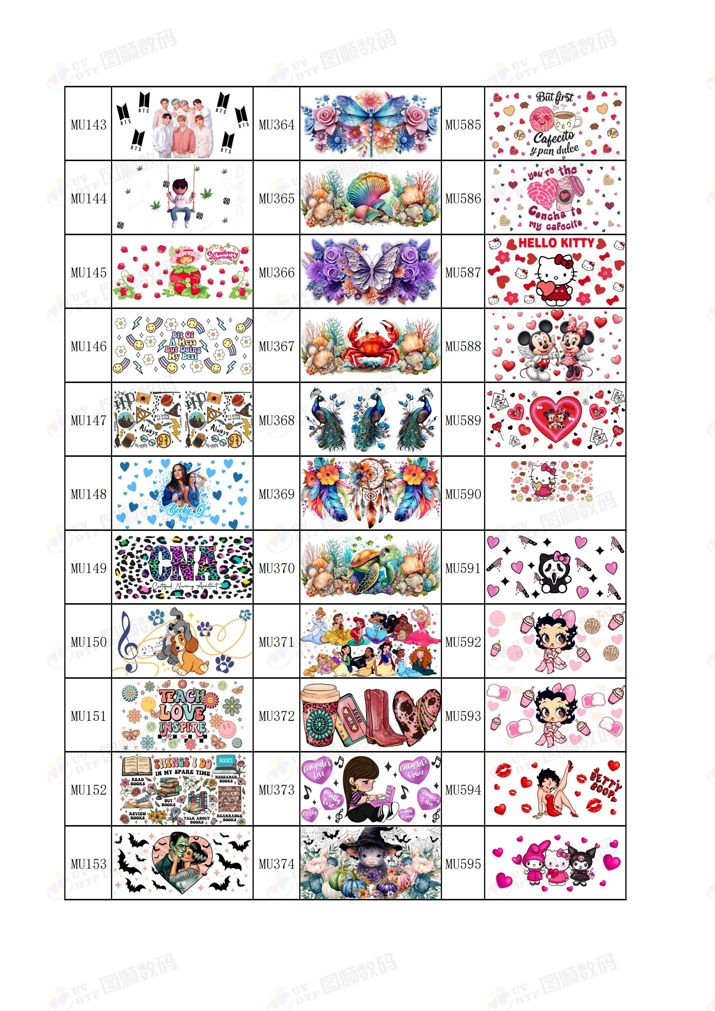 UV DTF Wraps 16oz 20oz 24oz Transfers Cartoon Christmas UV DTF