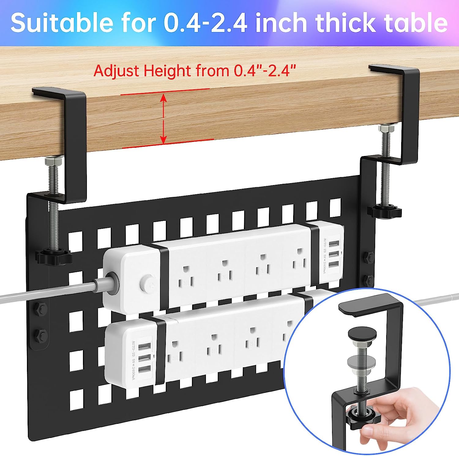 Steel Under Desk Cable Organizer Tray with High Capacity Adjustable Docking Station