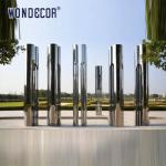 Geometric metal art craft forging cylindrical stainless steel sculpture