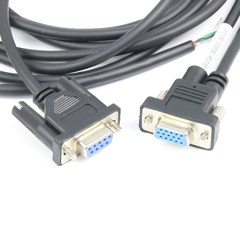 3m 10ft DB9 Rs232 Scanner Cable Black Color With EIO Trigger