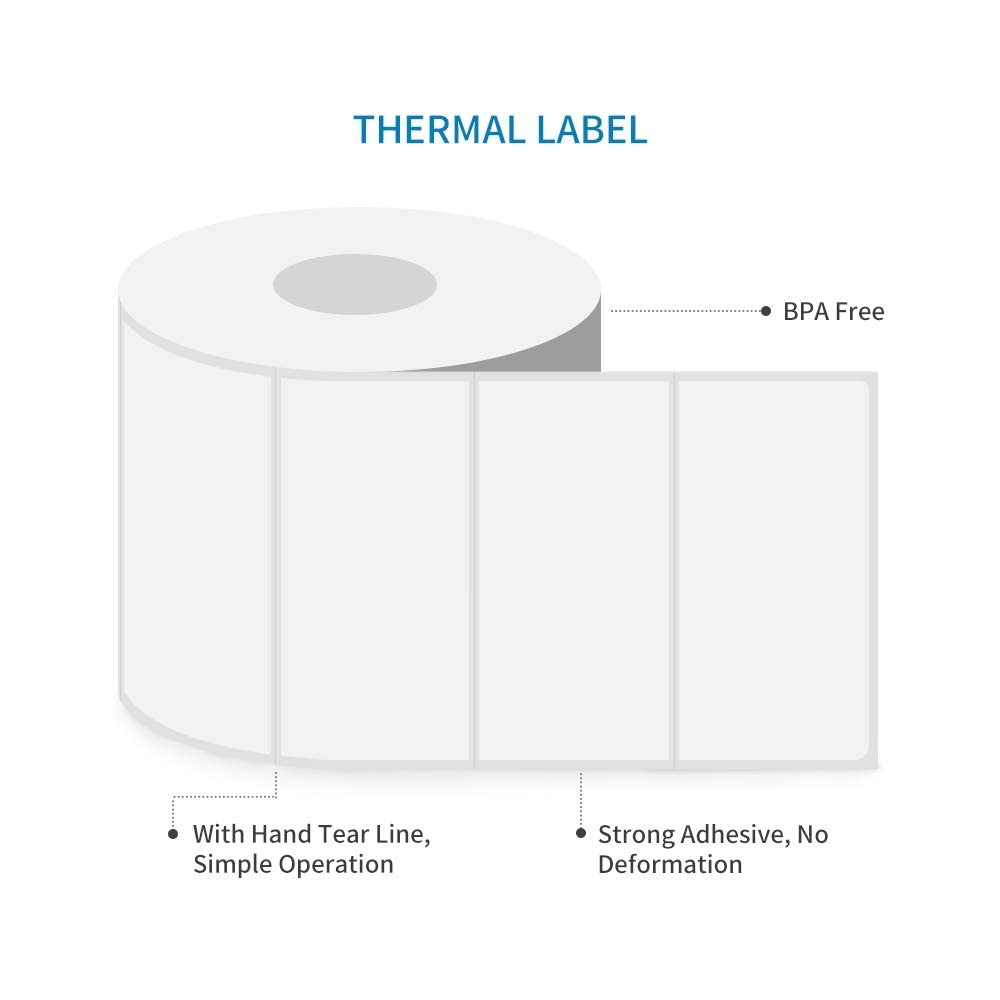 FSC White Thermal Transfer Label Adhesive Sensitive 100mm*105mm 1000pcs/Roll