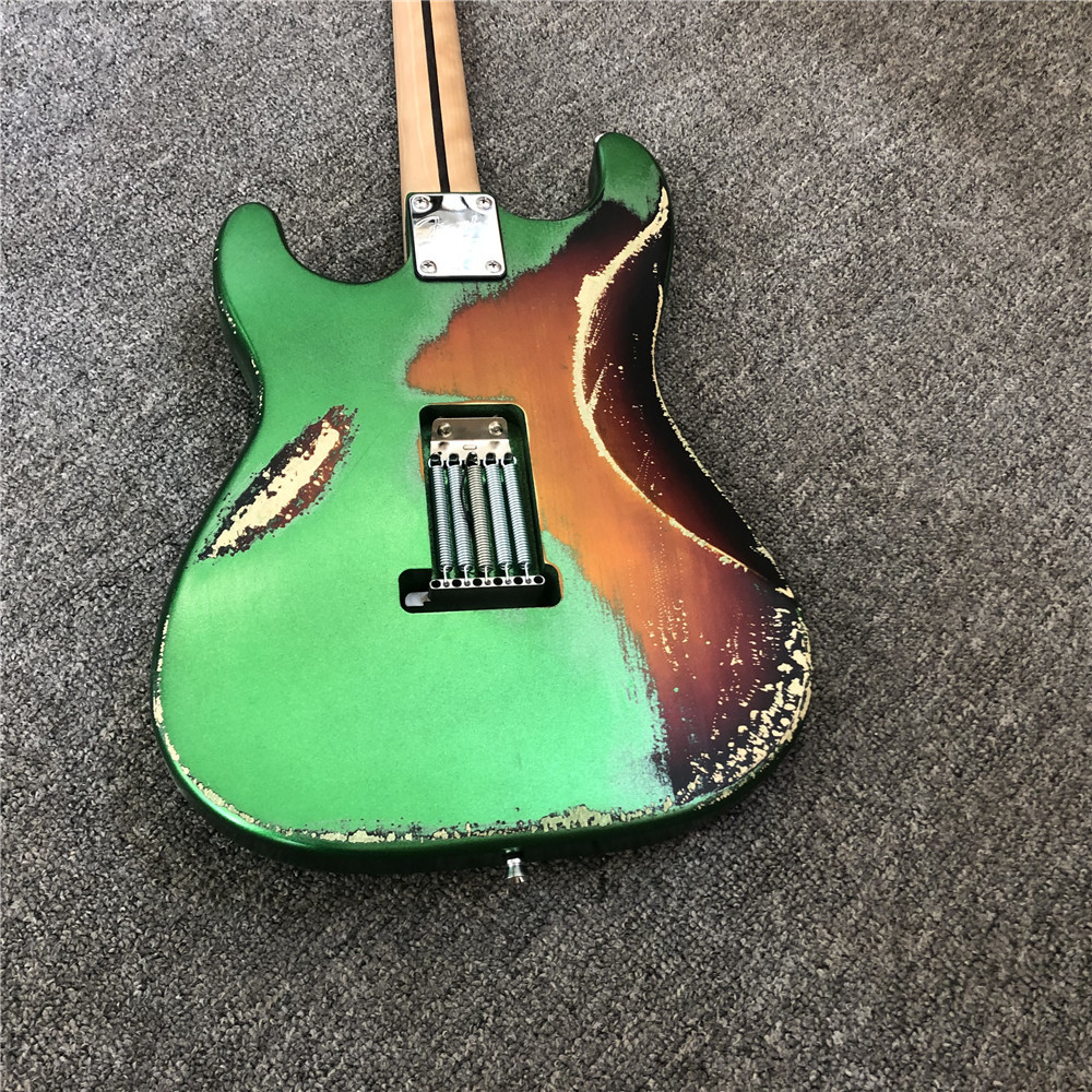 Custom handmade old SRV 100% handmade Milky white old polychromatic old electric guitar support drop shipping