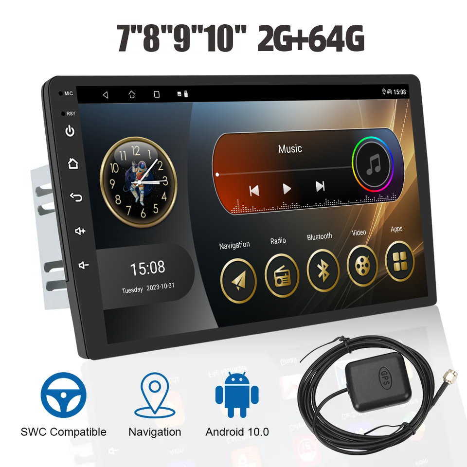 9 Inch Android Car Radio with Steering Wheel Control GPS Navigation and Multimedia Player