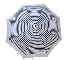 23 Inches 8 Fiberglass Ribs Auto Open Stick Umbrella With J Shape Rubber Coated Plastic Handle
