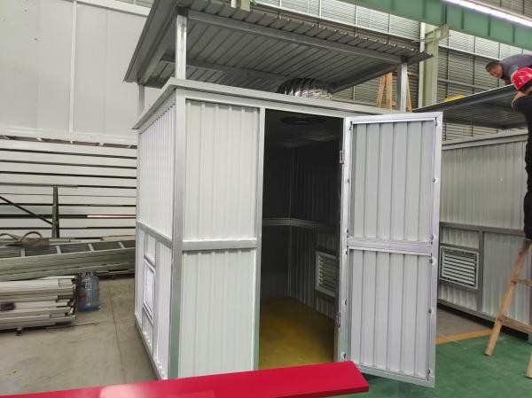 Ventilate Precast Corrugated Prefab Steel Box For Temporary Storage Goods Color