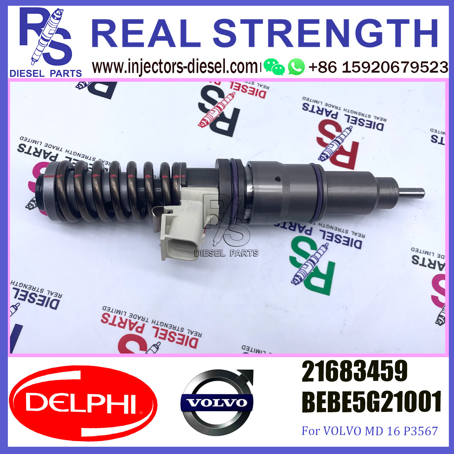 DELPHI 4pin injector 21683459 BEBE5G21001 Diesel pump Injector V-O-L-V 21683459 BEBE5G21001 E3.4 for V-O-L-V MD 16 P3567