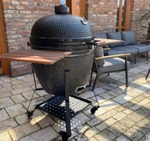 Quality Black Ceramic 27 Inch Charcoal Grill , SGS Kamado Charcoal Grill wholesale
