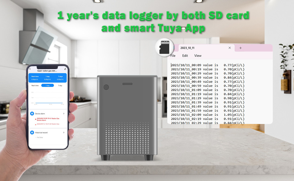 Lightweight Plug In Smart Radon Detector Sensor For Home Detection OEM