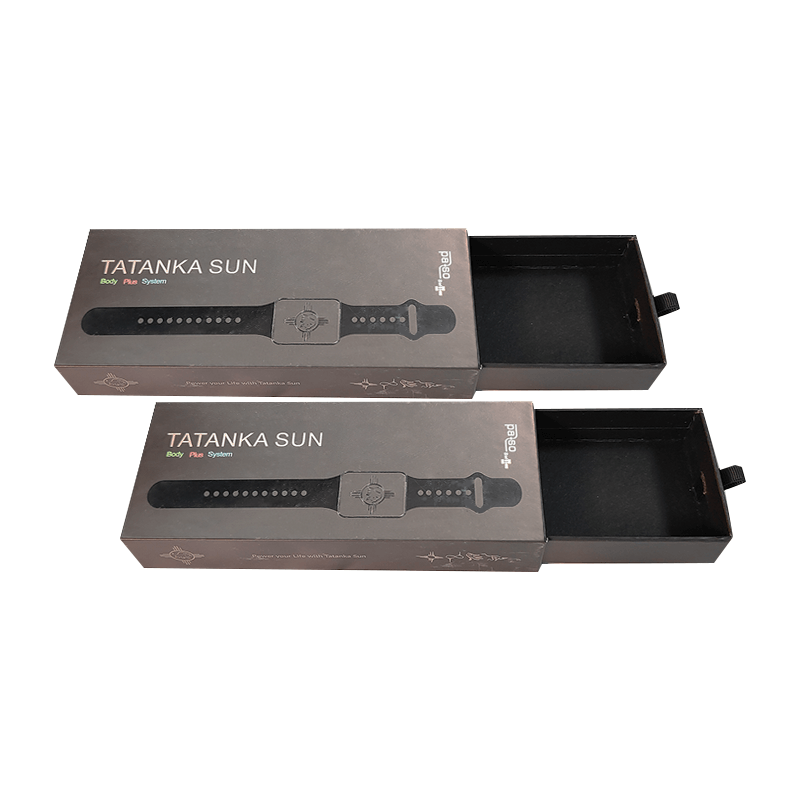 Recyclable Black Drawer Packaging Box Black Kraft Paper Gift Boxes Customized
