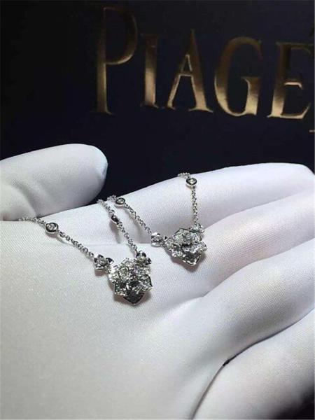Piaget mini full diamonds rose necklace 18kt gold with white gold or yellow gold