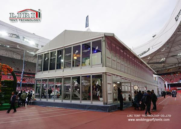 800 People Fire Retardant Double Decker Tents With ABS Wall And Glass Wall For