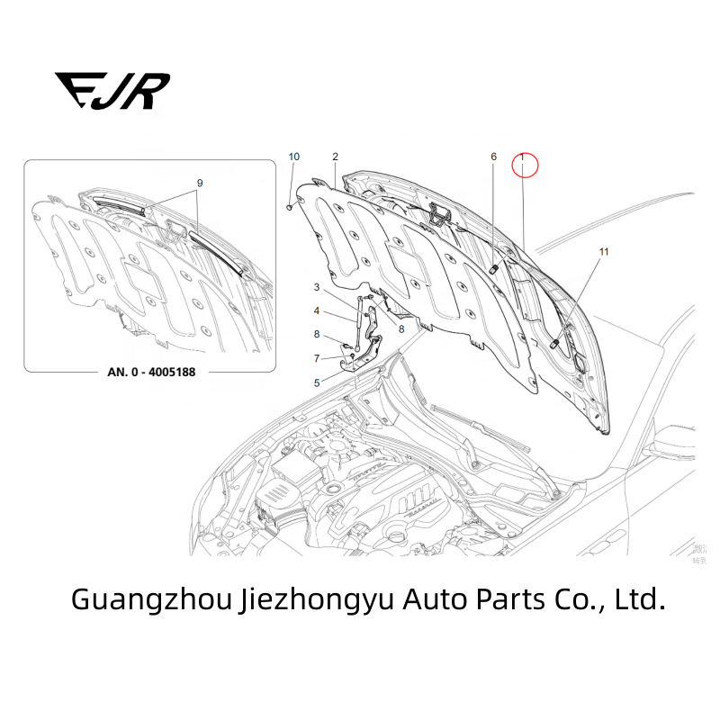 OE Standard 673004772 673011252 For Quattroporte Front Hood OE NO. 673004772