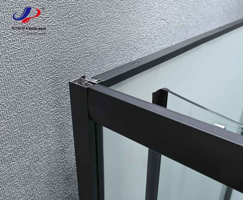 Modern Design Sliding Shower Doors Tempered Glass Matt black Frame Shower Pods Cabins