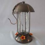 Anodizing SGS Metal Tube Bird Feeder / Glass And Metal Hummingbird Feeder