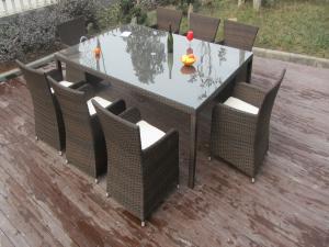 Quality Rattan Conservatory Furniture , Bistro / Kitchen Dining Table Set wholesale