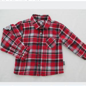 Quality Engraved Cap Snap Baby Girl Tees Woven Yarn Check Shirt wholesale