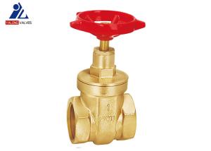 Quality Female X PTFE Brass Gate Valve ISO9001 Red Aluminum Handle wholesale