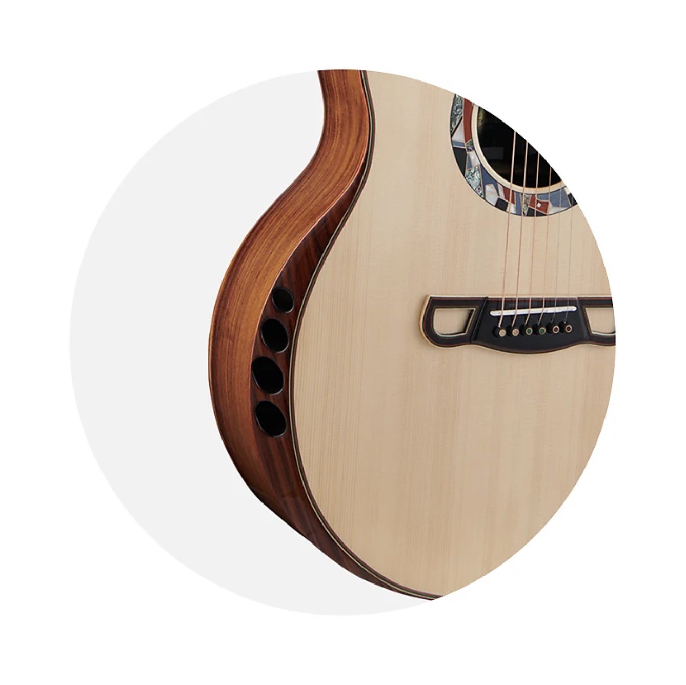 Custom Extrema Poison Folk Acoustic Guitar Solid Spruce Santos Rosewood Body Arm Rest GJ Cutaway
