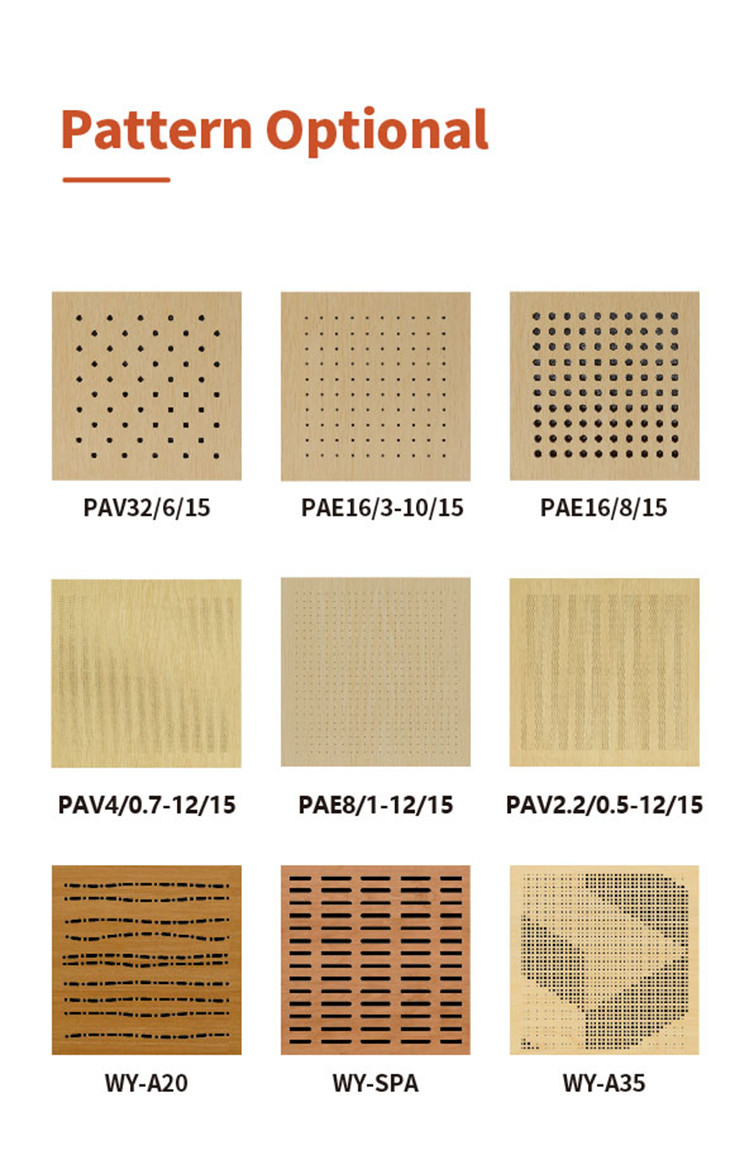 Wood Perforted Acoustic Wood Ceiling Panels Sound Absorption And Art Decoration