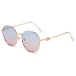 Metal Frame Polygon Shape Sunglasses Girls sturdy Customizable