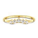 Real Cut Diamond Wedding Rings Brilliant 14K Rose Gold Jewelry