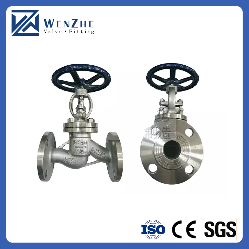 Light/Medium Duty 304 Stainless Steel Globe Valve with 2" API Flange and Manual Control
