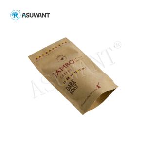 Quality Smell Proof Custom Printed Kraft Paper Bags , Brown Paper Zip Lock Bags For Coffee wholesale