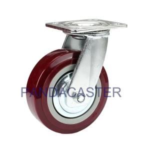 Quality Brownish Red Heavy Duty Casters 350KG 6 Inch Polypropylene Wheels wholesale