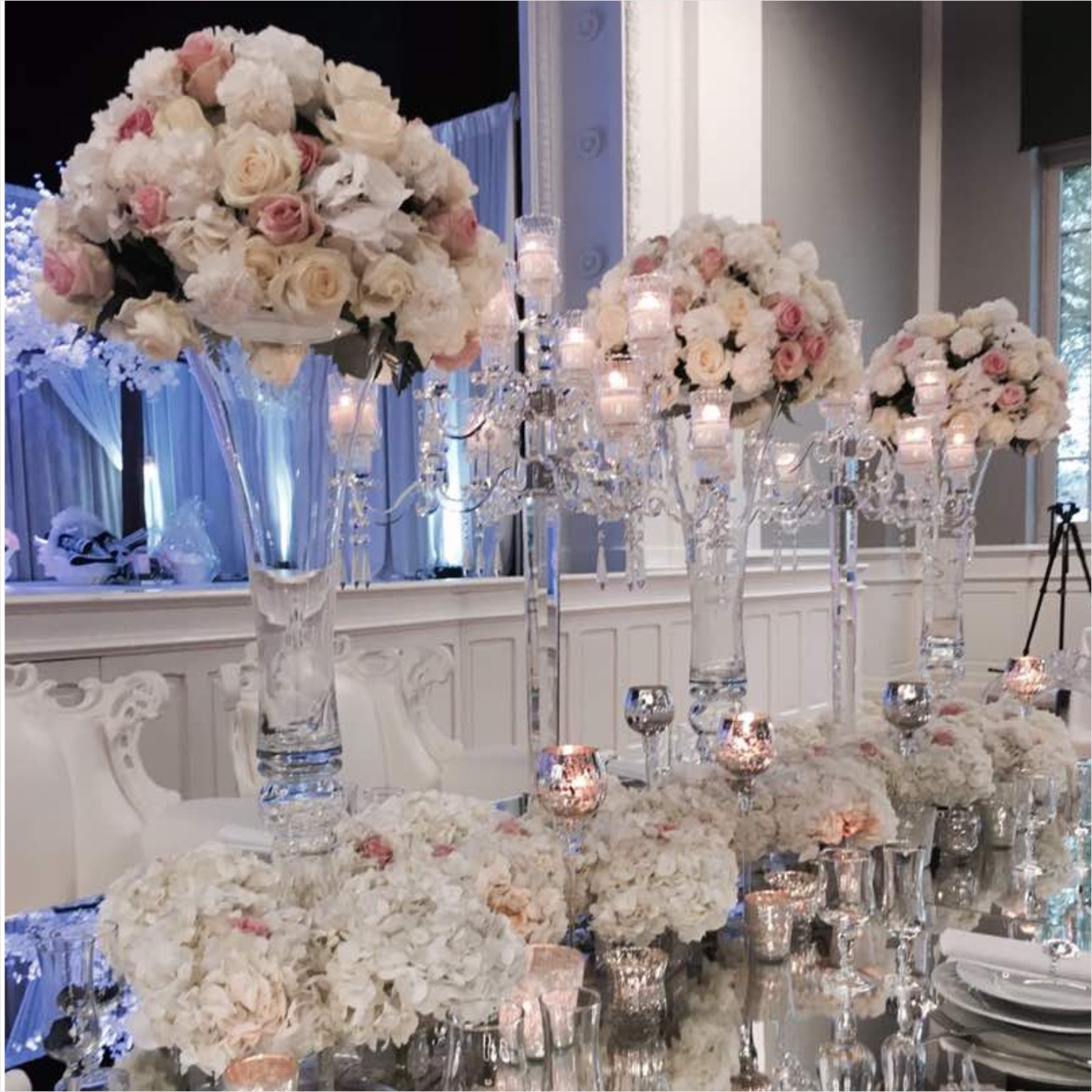 Gold Silver Decorative Metal Vase Set Flower Vase Wedding Decoration Centerpiece