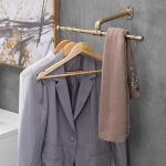Wall Mounted Pipe Clothing Rack 20-Inch Industrial T-Bar Metal Hanging Clothes