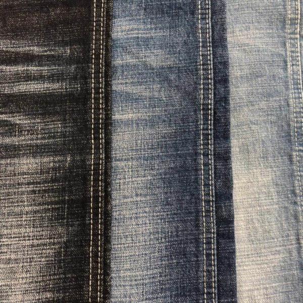 12.6oz 99% Cotton 1% Spandex Twill Slub Stretch Crosshatch Denim Fabric For
