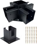 3-Way Right Angle Corner Bracket for 4 x 4 Inch Pressure Treated Wood Beams and